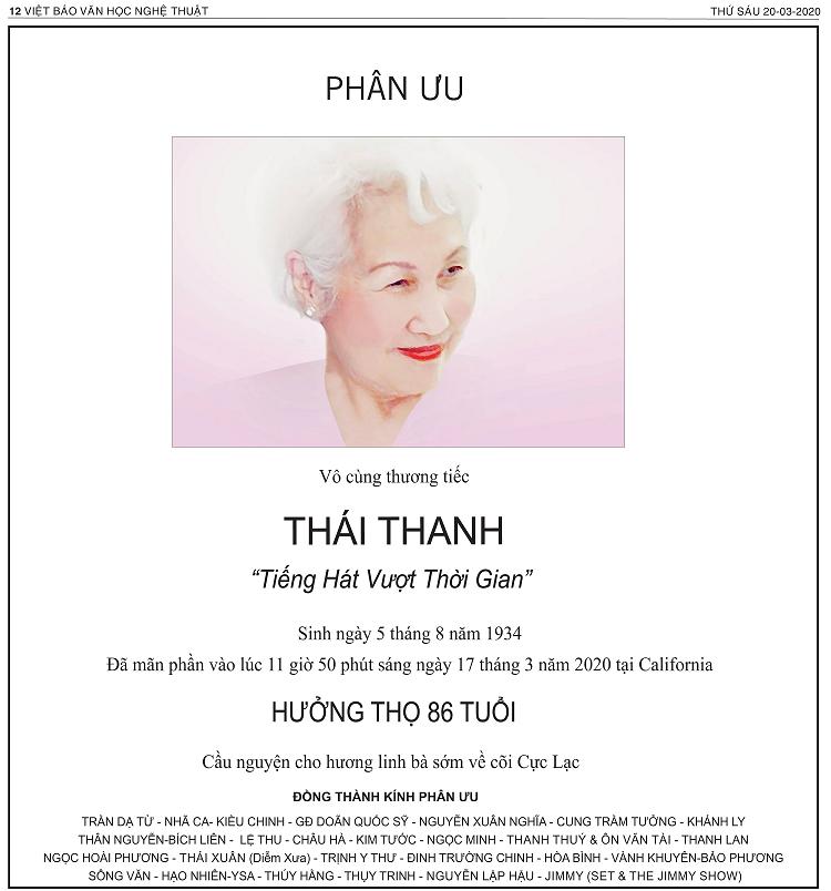 Phan Uu Ca Si Thai Thanh