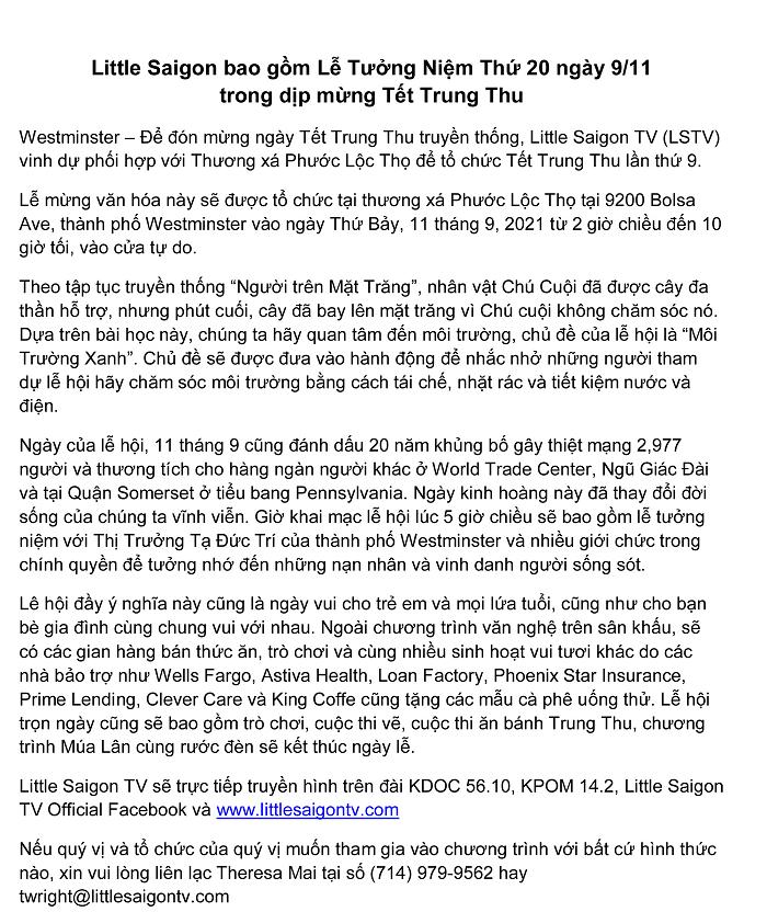 2021 Tet Trung Thu Press  Release