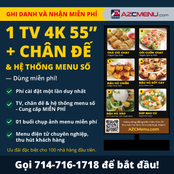 MIỄN PHÍ TV 4K 55”, Chân đế & Hệ Thống Menu Số - AZCMENU.com